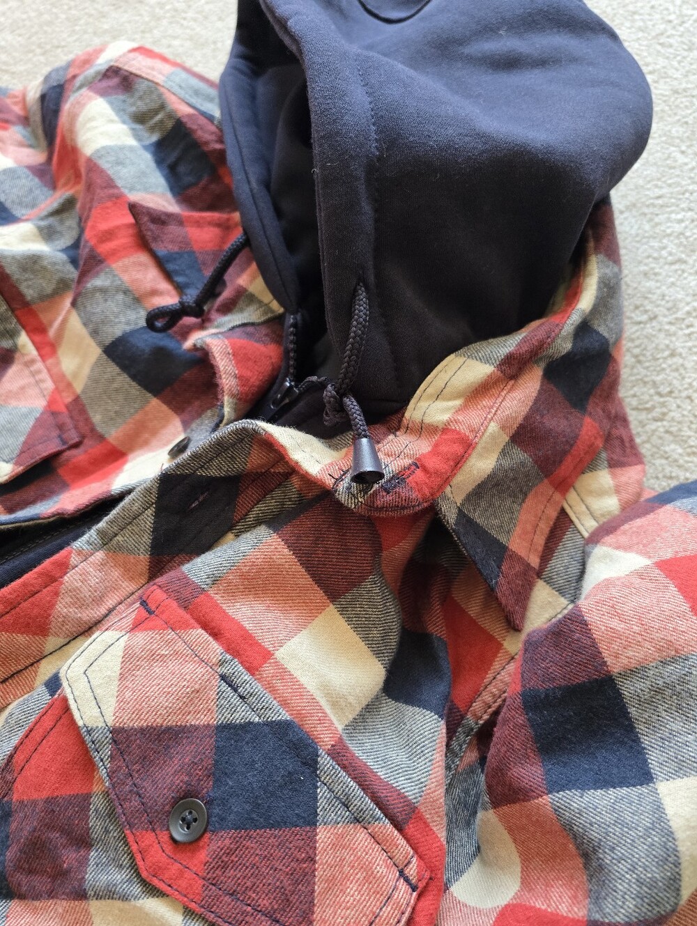 Dakota WorkPro Men’s Medium Plaid Quilted Hooded Work Jacket - Picture 12 of 14